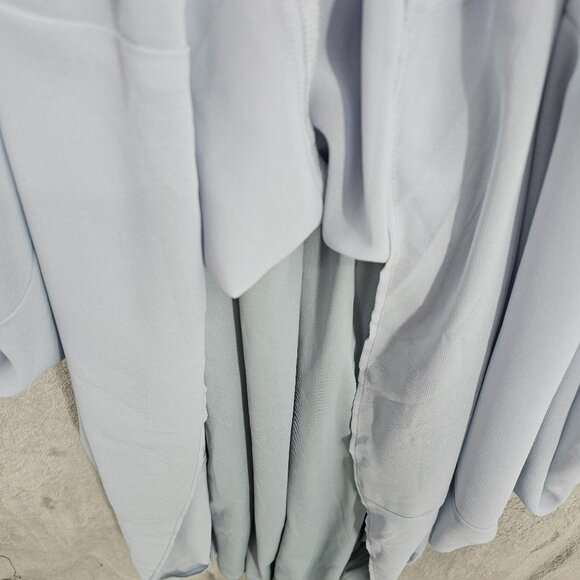 Show Me Your Mumu SMYM Lauren Tie Back Chiffon ALine Gown Dress M Steel Blue New - Picture 4 of 14